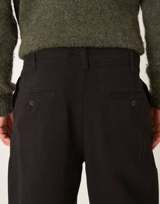 ASOS DESIGN – Schmal zulaufende Relaxed-Fit-Hose aus Twill in Schwarz, 5 von 5