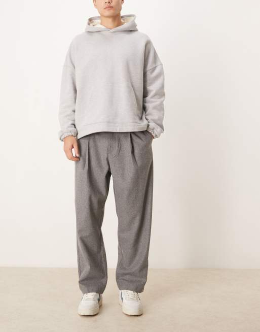 ASOS DESIGN – Schmal zulaufende Relaxed-Fit-Hose in Grau mit Wolloptik, 3 von 5