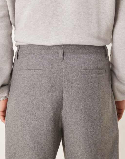 ASOS DESIGN – Schmal zulaufende Relaxed-Fit-Hose in Grau mit Wolloptik, 5 von 5