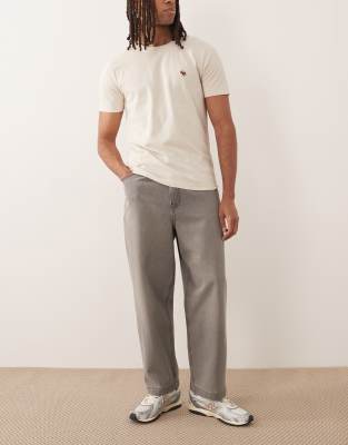 Schmal zulaufende Relaxed-Fit-Jeans in grauer Waschung Grau 52 Long