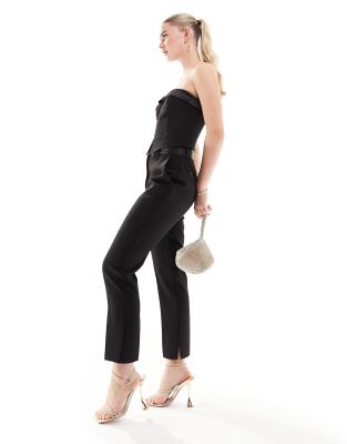 ASOS DESIGN - Schmal zulaufende Smoking-Hose in Schwarz