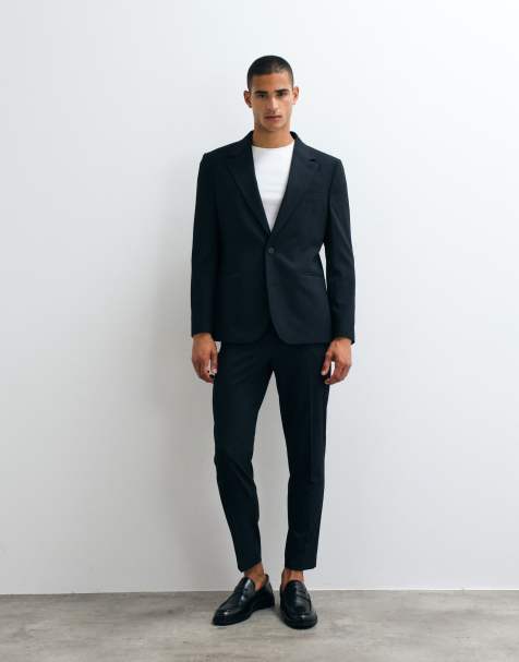 ASOS DESIGN – Schmal zulaufender Anzug in Marineblau - view 1