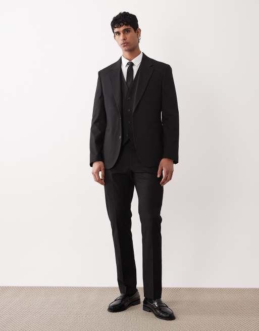 ASOS DESIGN – Schmale Anzug-Weste in Schwarz, 2 von 5