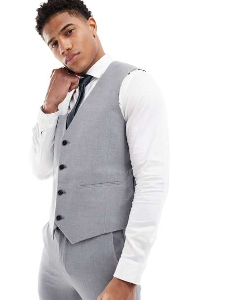 ASOS DESIGN – Schmale Anzugweste in Grau - view 1