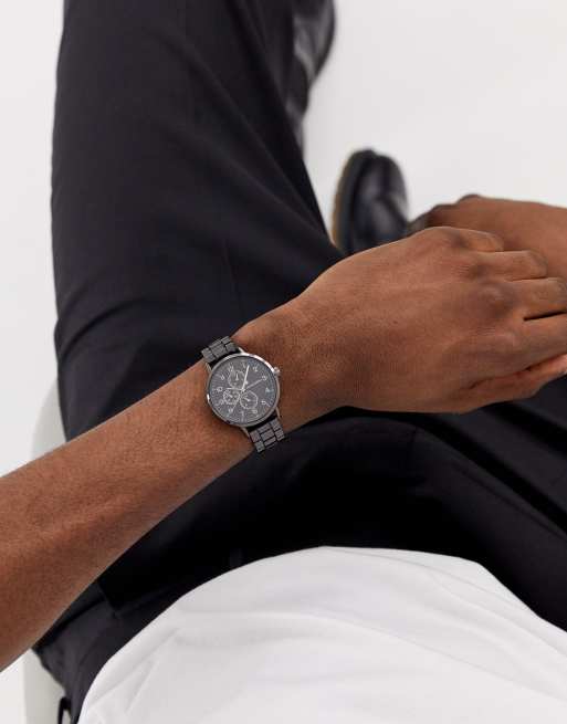ASOS DESIGN – Schmale Armbanduhr in Stahlgrau, 3 von 4
