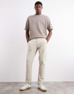 Schmale Chinohose in Stone-Neutral Neutral 54 Short