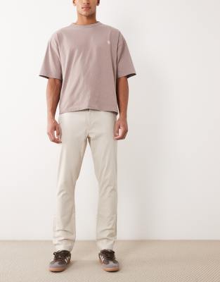 Schmale Chinohose in Stone-Neutral Neutral 56 Short