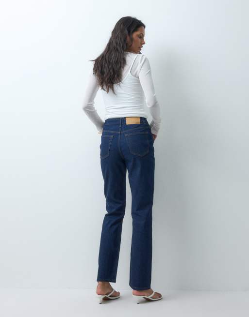 ASOS DESIGN – Schmale, gerade geschnittene Jeans mit hohem Bund und Rinse-Waschung , 5 von 5