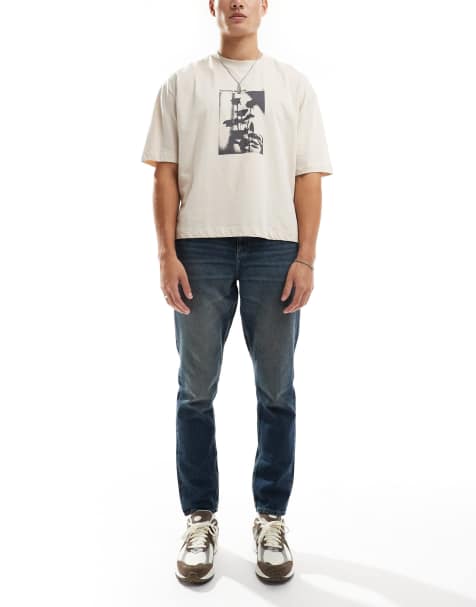 ASOS DESIGN – Schmale Jeans in dunkler Waschung mit Tönung - view 1