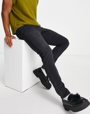 ASOS DESIGN – Schmale Jeans in schwarzer „Less Thirsty“-Waschung