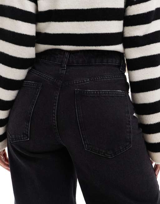 ASOS DESIGN – Schmale Jeans in verwaschenem Schwarz mit abgerundetem Beinschnitt , 4 von 5