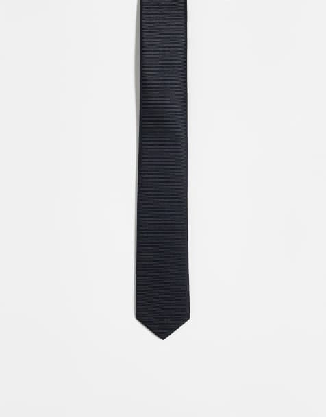 ASOS DESIGN – Schmale Krawatte aus Satin in Schwarz - view 1