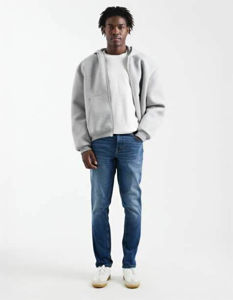 ASOS DESIGN – Schmale Stretch-Jeans in verwaschenem Dunkelblau - view 1