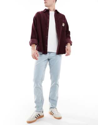 Schmale Stretch-Jeans in verwaschenem Hellblau Blau 46 Long