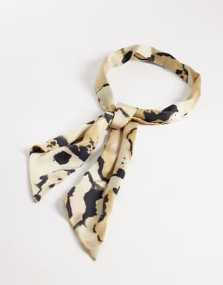 ASOS DESIGN - Schmaler Schal mit Leopardenmuster-Bunt