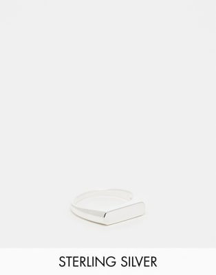 ASOS DESIGN – Schmaler, silberfarbener Siegelring aus Sterlingsilber - view 1