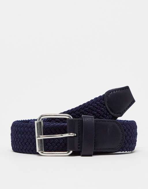 ASOS DESIGN – Schmaler Webgürtel in Marineblau