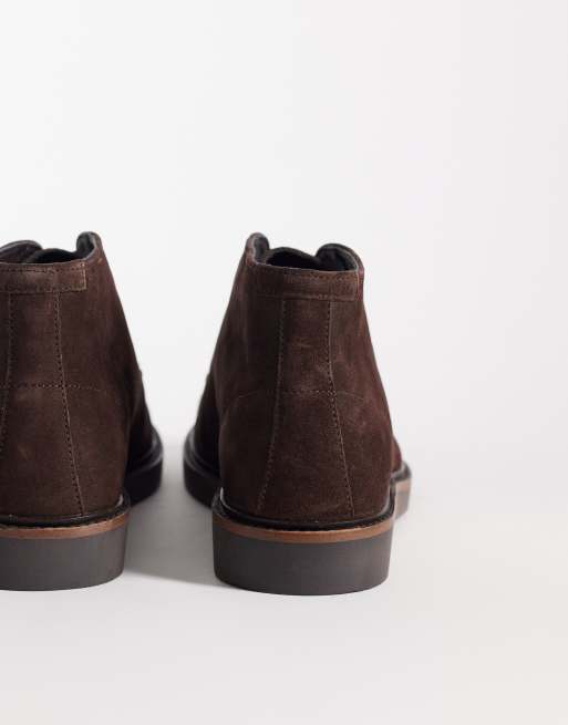 ASOS DESIGN – Schnür-Boots aus braunem Wildleder mit Mokassinnaht am Vorderblatt, 4 von 4