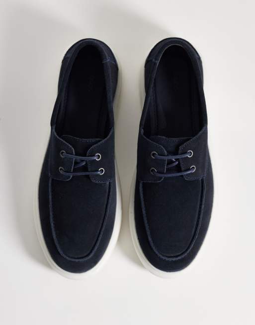 ASOS DESIGN – Schnürschuhe aus Wildleder in Marineblau mit Gummisohle, 2 von 4