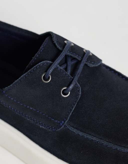 ASOS DESIGN – Schnürschuhe aus Wildleder in Marineblau mit Gummisohle, 3 von 4