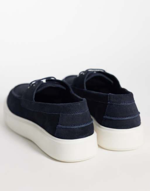 ASOS DESIGN – Schnürschuhe aus Wildleder in Marineblau mit Gummisohle, 4 von 4