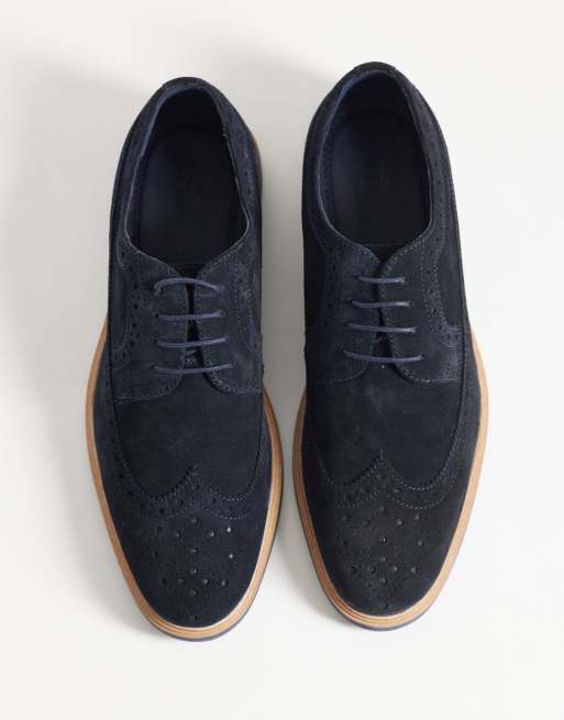 ASOS DESIGN – Schnürschuhe im Budapester Stil aus Wildleder in Marineblau, 2 von 4