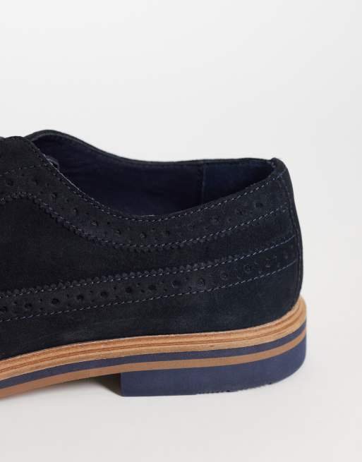ASOS DESIGN – Schnürschuhe im Budapester Stil aus Wildleder in Marineblau, 4 von 4