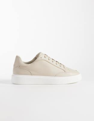 Schnürsneaker in Stein mit weißer Sohle-Neutral Neutral 47