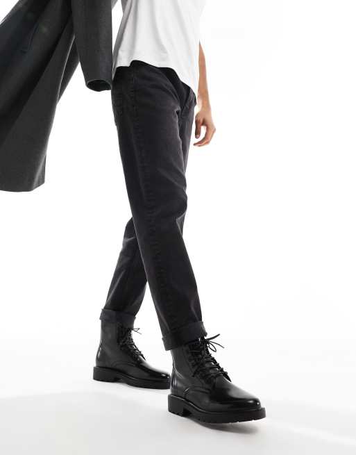 ASOS DESIGN – Schnürstiefel aus Leder in Schwarz poliert , 2 von 4