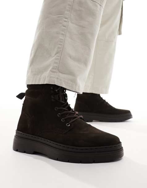 ASOS DESIGN – Schnürstiefel aus Wildleder in Braun - view 1