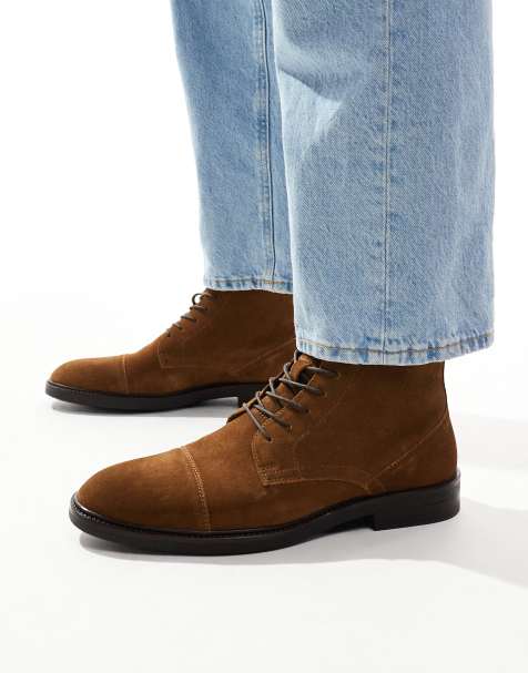 ASOS DESIGN – Schnürstiefel aus Wildleder in Hellbraun - view 1