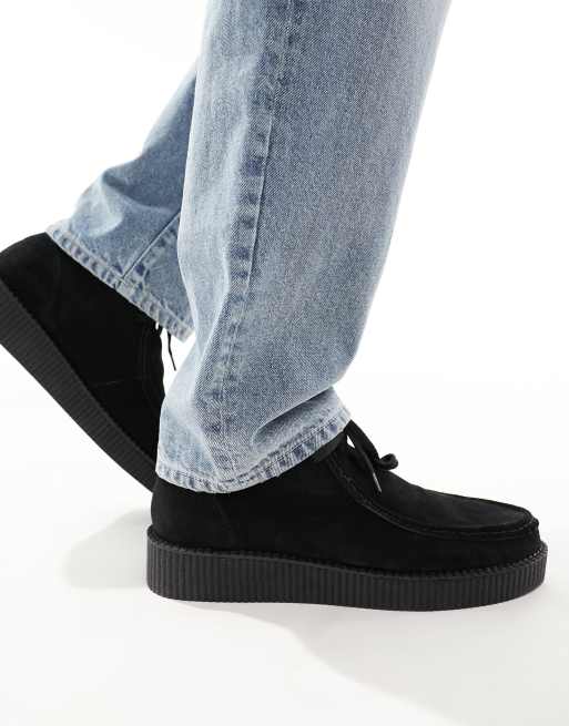 ASOS DESIGN Schnurstiefel aus Wildleder mit Creeper Sohle