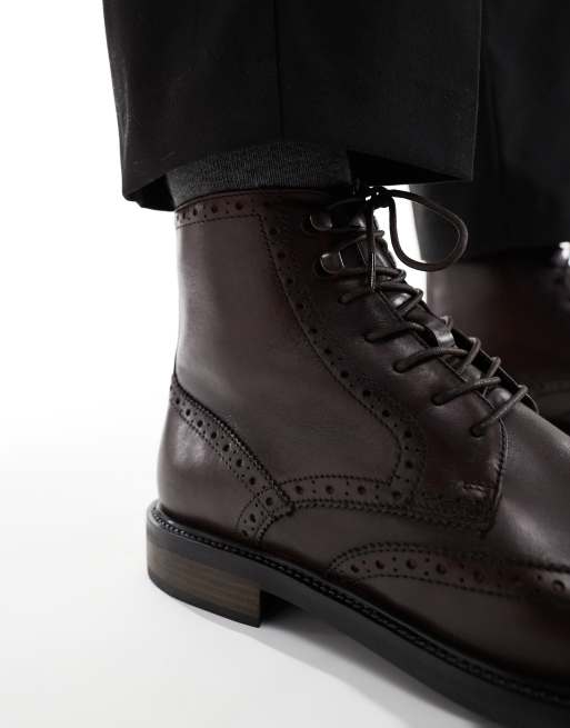 Asos mens brogue boots on sale