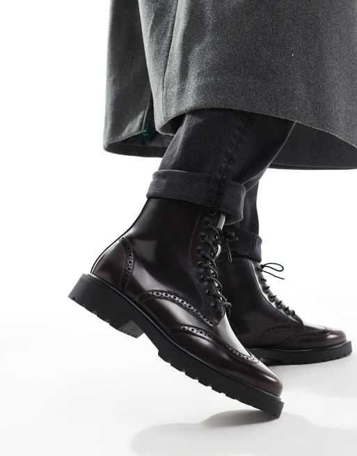 ASOS DESIGN – Schnürstiefel im Budapester Stil in poliertem Burgunderrot, 2 von 4