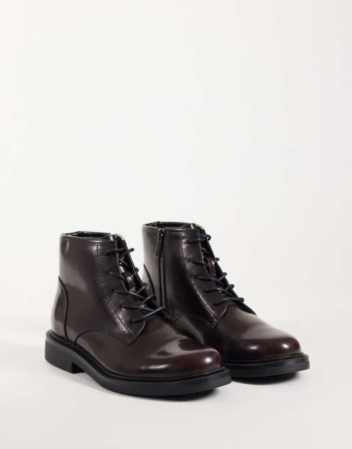 ASOS DESIGN Schnürstiefel in Burgunderrot, 2 von 5