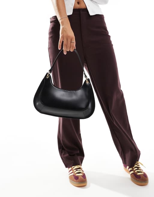 ASOS DESIGN - Schoudertas met inzetstuk met ringvormige hardware in zwart, 4 van 4