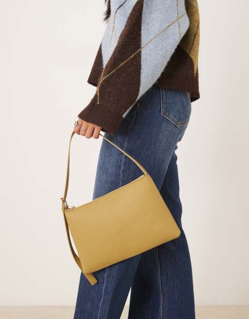 ASOS DESIGN - Schoudertas met riempje met gesp aan de zijkant in chartreuse, 4 van 4
