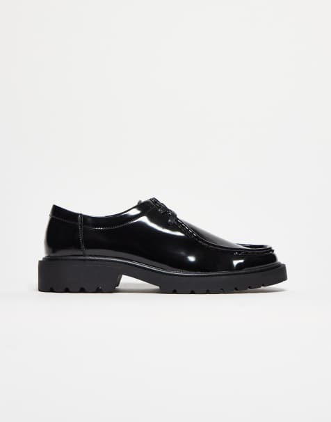 ASOS DESIGN – Schuhe in Schwarz mit eingesetztem Vorderblatt und Schnürung - view 1