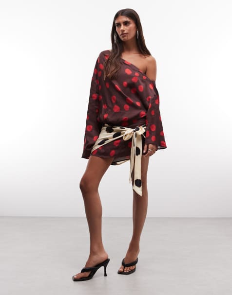 ASOS DESIGN schulterfreies, blusiges Minikleid - view 1