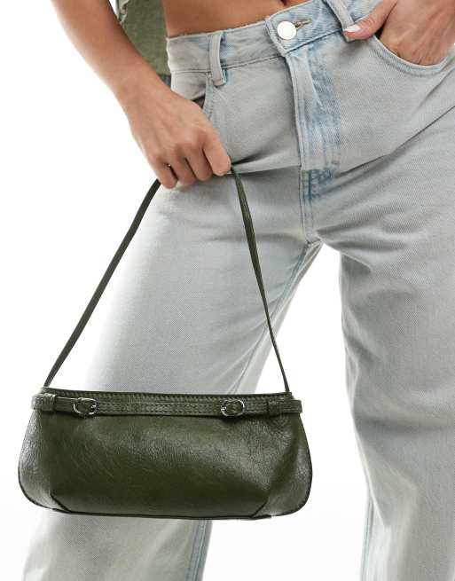 ASOS Design – Schultertasche in Grün mit Schnallendetail , 4 von 4
