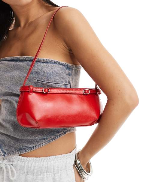 ASOS Design – Schultertasche in Rot Schnallendetail - view 1
