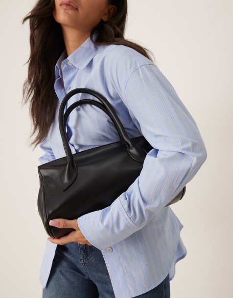 ASOS DESIGN – Schultertasche in Schwarz mit Bindedetail - view 1