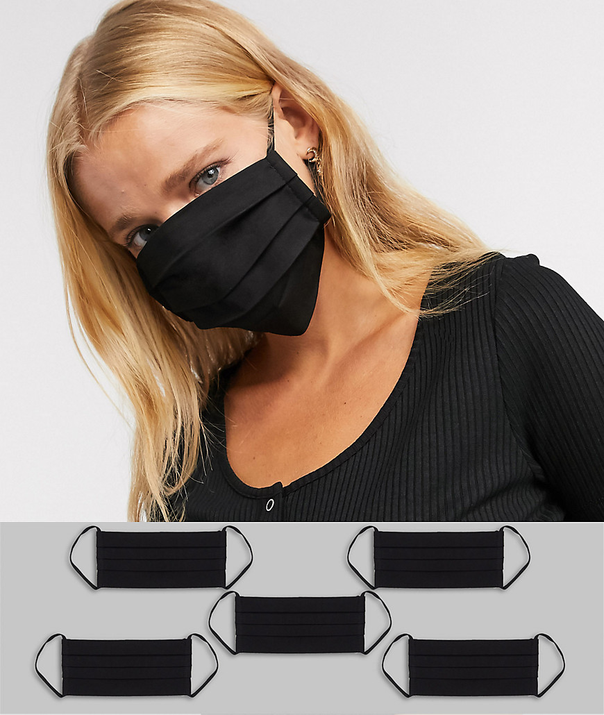 ASOS DESIGN – Schwarze Gesichtsmasken im 5er-Pack