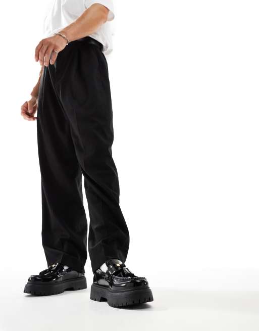 ASOS DESIGN – Schwarze Loafer mit dicker Sohle und Quasten, 2 von 4