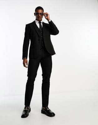 ASOS DESIGN – Schwarze schmal geschnittene Anzughose - view 1
