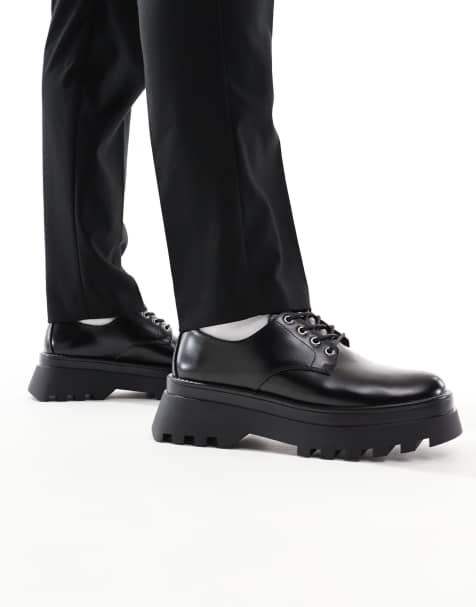 ASOS DESIGN – Schwarze Schnürschuhe mit dicker Profilsohle - view 1