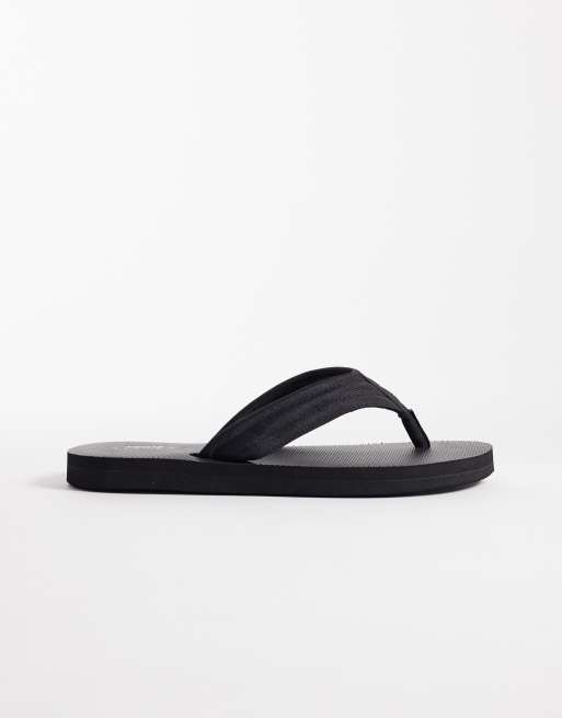 ASOS DESIGN – Schwarze Zehenstegsandalen mit Riemen aus Ripsband, 2 von 4