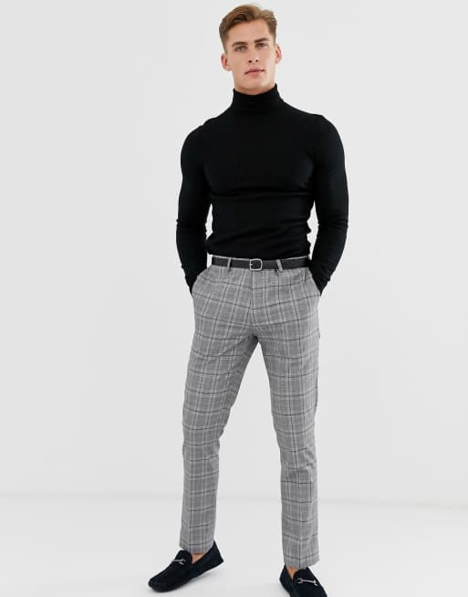 ASOS DESIGN – Schwarzer Muskel-Rollkragenpullover aus Merinowolle