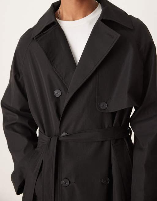 ASOS DESIGN trench coat in black