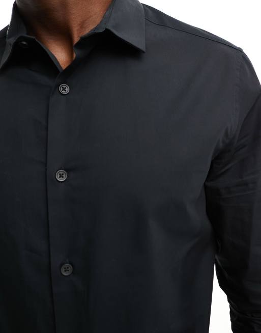 ASOS DESIGN – Schwarzes Hemd in normaler Passform, 2 von 4
